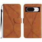 For Google Pixel 8a Stitching Embossed Leather Phone Case(Brown) - 1