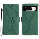 For Google Pixel 8a Stitching Embossed Leather Phone Case(Green) - 1