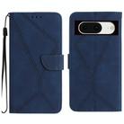 For Google Pixel 8a Stitching Embossed Leather Phone Case(Blue) - 1