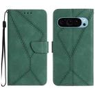 For Google Pixel 9 Stitching Embossed Leather Phone Case(Green) - 1