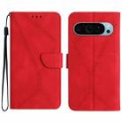 For Google Pixel 9 Pro XL Stitching Embossed Leather Phone Case(Red) - 1