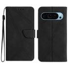 For Google Pixel 9 Pro XL Stitching Embossed Leather Phone Case(Black) - 1