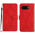 For Google Pixel 9a Stitching Embossed Leather Phone Case(Red) - 1