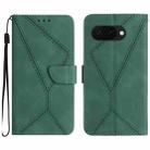 For Google Pixel 9a Stitching Embossed Leather Phone Case(Green) - 1