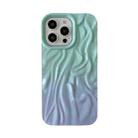 For iPhone 14 Pro Max Wrinkle Gradient Oily Feel TPU Phone Case(Green Purple) - 1