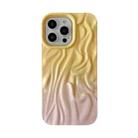 For iPhone 14 Pro Max Wrinkle Gradient Oily Feel TPU Phone Case(Yellow Pink) - 1