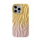 For iPhone 13 Pro Max Wrinkle Gradient Oily Feel TPU Phone Case(Yellow Pink) - 1