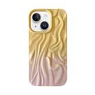 For iPhone 13 Wrinkle Gradient Oily Feel TPU Phone Case(Yellow Pink) - 1