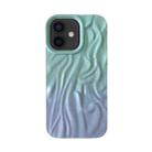 For iPhone 12 Wrinkle Gradient Oily Feel TPU Phone Case(Green Purple) - 1