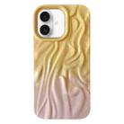 For iPhone 16 Plus Wrinkle Gradient Oily Feel TPU Phone Case(Yellow Pink) - 1