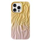 For iPhone 16 Pro Max Wrinkle Gradient Oily Feel TPU Phone Case(Yellow Pink) - 1