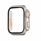 For Apple Watch Series 9 / 8 / 7 41mm Tempered Film Hybrid PC Integrated Watch Case(Titanium Gold Orange) - 1