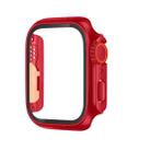 For Apple Watch Series 9 / 8 / 7 41mm Tempered Film Hybrid PC Integrated Watch Case(Red) - 1