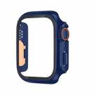 For Apple Watch Series 9 / 8 / 7 41mm Tempered Film Hybrid PC Integrated Watch Case(Midnight Blue Orange) - 1