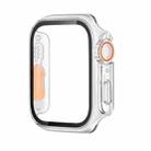 For Apple Watch Series 9 / 8 / 7 41mm Tempered Film Hybrid PC Integrated Watch Case(Transparent Orange) - 1