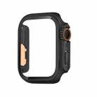 For Apple Watch Series 9 / 8 / 7 45mm Tempered Film Hybrid PC Integrated Watch Case(Black Orange) - 1