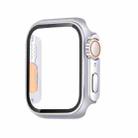 For Apple Watch Series 9 / 8 / 7 45mm Tempered Film Hybrid PC Integrated Watch Case(Silver Orange) - 1