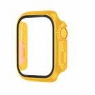 For Apple Watch Series 9 / 8 / 7 45mm Tempered Film Hybrid PC Integrated Watch Case(Yellow) - 1