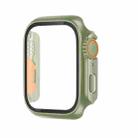 For Apple Watch Series 9 / 8 / 7 45mm Tempered Film Hybrid PC Integrated Watch Case(Green Orange) - 1