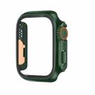 For Apple Watch Series 6 / 5 / 4 / SE 44mm Tempered Film Hybrid PC Integrated Watch Case(Deep Green Orange) - 1