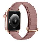 For Apple Watch Ultra 49mm Reverse Buckle Magnetic Silicone Watch Band(Rose Buckle Rouge) - 1