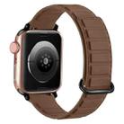 For Apple Watch 8 41mm Reverse Buckle Magnetic Silicone Watch Band(Black Buckle Coffee) - 1