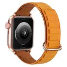 For Apple Watch Series 8 41mm Reverse Buckle Magnetic Silicone Watch Band(Rose Buckle Poppy Brown) - 1