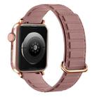 For Apple Watch 7 41mm Reverse Buckle Magnetic Silicone Watch Band(Rose Buckle Rouge) - 1