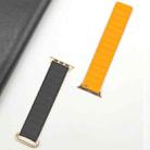 For Apple Watch 7 45mm Reverse Buckle Magnetic Silicone Watch Band(Rose Buckle Black Orange) - 3