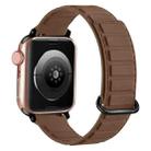 For Apple Watch SE 40mm Reverse Buckle Magnetic Silicone Watch Band(Black Buckle Coffee) - 1