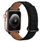 For Apple Watch 6 40mm Reverse Buckle Magnetic Silicone Watch Band(Black Buckle Black Brown) - 1