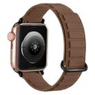 For Apple Watch 38mm Reverse Buckle Magnetic Silicone Watch Band(Black Buckle Coffee) - 1