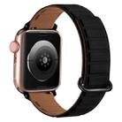 For Apple Watch Ultra 2 49mm Reverse Buckle Magnetic Silicone Watch Band(Black Buckle Black Brown) - 1