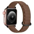 For Apple Watch SE 2023 40mm Reverse Buckle Magnetic Silicone Watch Band(Black Buckle Coffee) - 1