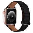 For Apple Watch SE 2023 40mm Reverse Buckle Magnetic Silicone Watch Band(Black Buckle Black Brown) - 1