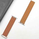 For Apple Watch Series 10 46mm Reverse Buckle Magnetic Silicone Watch Band(Silver Buckle Brown) - 3