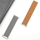 For Apple Watch Series 10 46mm Reverse Buckle Magnetic Silicone Watch Band(Silver Buckle Grey Brown) - 3