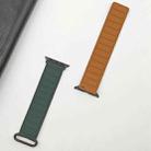 For Apple Watch Series 10 46mm Reverse Buckle Magnetic Silicone Watch Band(Black Buckle Green Brown) - 3