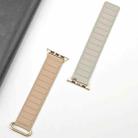 For Apple Watch Series 10 46mm Reverse Buckle Magnetic Silicone Watch Band(Rose Buckle Milk Grey) - 3