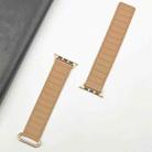 For Apple Watch Series 10 46mm Reverse Buckle Magnetic Silicone Watch Band(Rose Buckle Milk Apricot) - 2