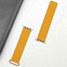 For Apple Watch Series 10 46mm Reverse Buckle Magnetic Silicone Watch Band(Rose Buckle Poppy Brown) - 2