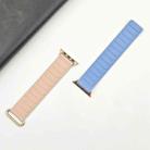 For Apple Watch Series 10 46mm Reverse Buckle Magnetic Silicone Watch Band(Rose Buckle Blue Pink) - 2