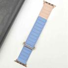 For Apple Watch Series 10 46mm Reverse Buckle Magnetic Silicone Watch Band(Rose Buckle Blue Pink) - 3