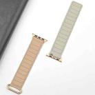 For Apple Watch Series 10 42mm Reverse Buckle Magnetic Silicone Watch Band(Rose Buckle Milk Grey) - 3