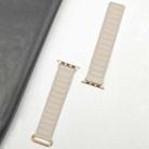 For Apple Watch Series 10 42mm Reverse Buckle Magnetic Silicone Watch Band(Rose Buckle Starlight Orange) - 2