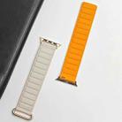 For Apple Watch Series 10 42mm Reverse Buckle Magnetic Silicone Watch Band(Rose Buckle Starlight Orange) - 3