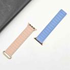 For Apple Watch Series 10 42mm Reverse Buckle Magnetic Silicone Watch Band(Rose Buckle Blue Pink) - 2