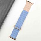 For Apple Watch Series 10 42mm Reverse Buckle Magnetic Silicone Watch Band(Rose Buckle Blue Pink) - 3