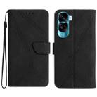 For Honor 90 Lite Stitching Embossed Leather Phone Case(Black) - 1