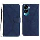 For Honor 90 Lite Stitching Embossed Leather Phone Case(Blue) - 1